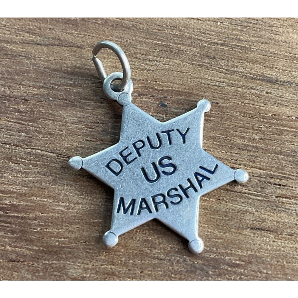 Vintage Sterling Silver Deputy US Marshal Badge Charm